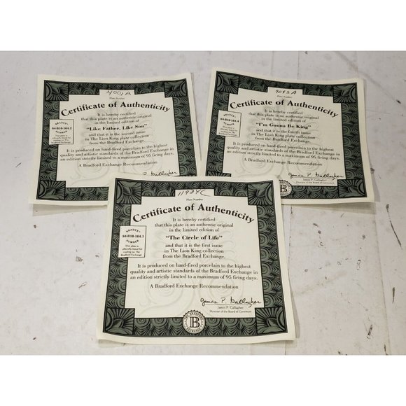 Bradford Exchange Lion King Plate Lot of 3 Circle of Life  Father Like Son - Picture 12 of 12